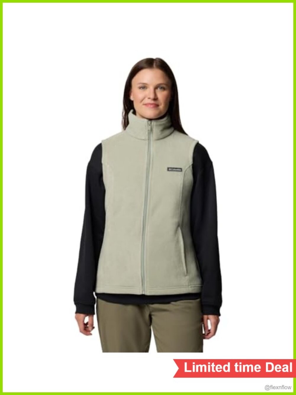 Women's Plush Fleece Sleeveless Vest with Zippered Pockets - Classic Fit